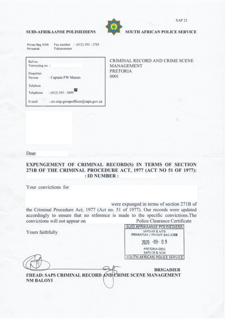 Expunge Examples Expungement of criminal records | Apostil