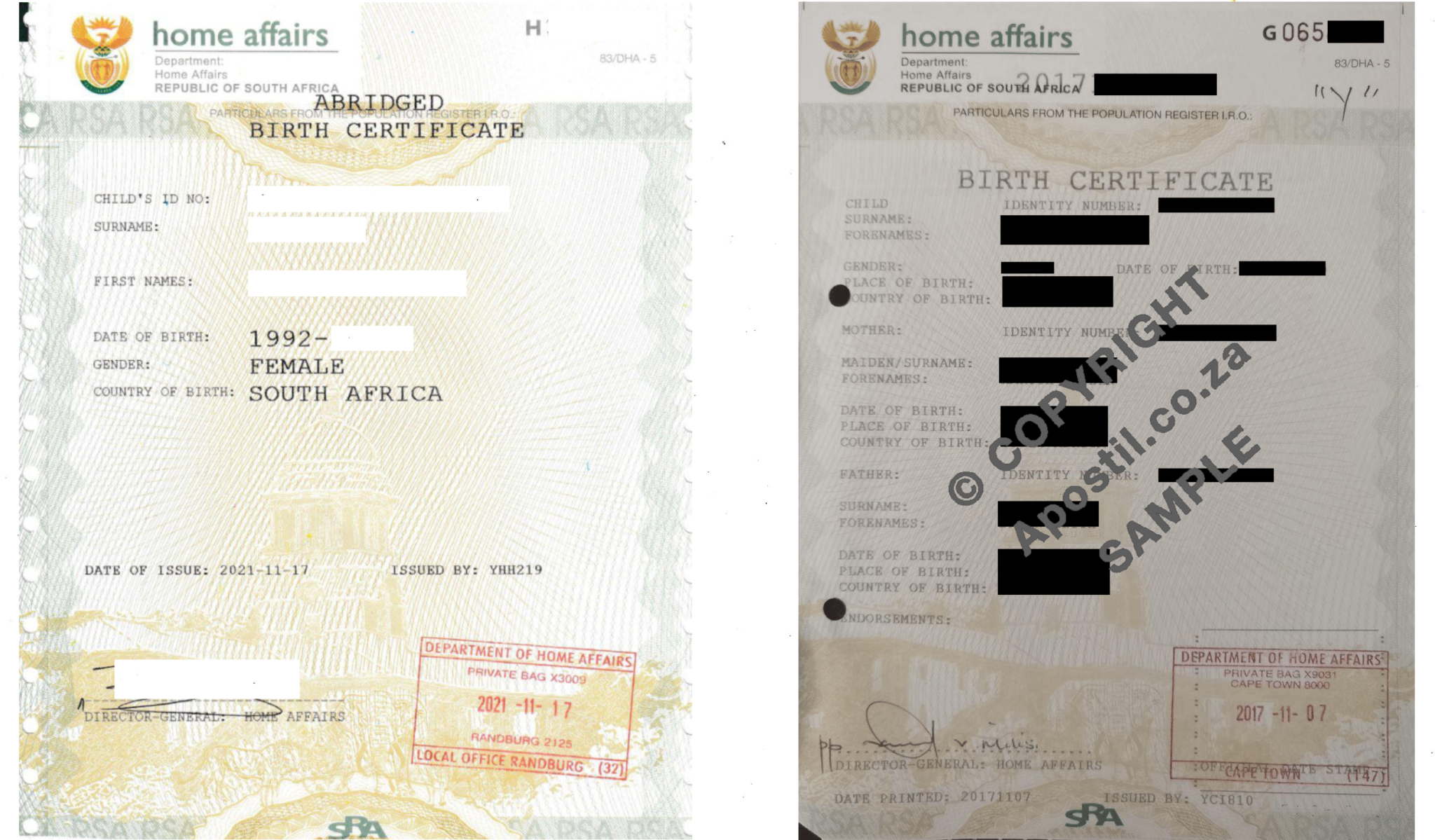Birth Entry Number on Birth Certificates | Apostil
